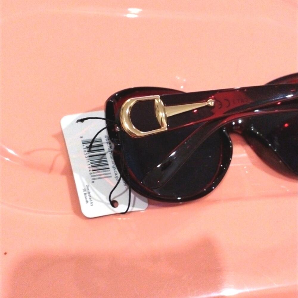 Horsebit Sunglasses Gold Detail Oversized Brown Luxe look Dark Lens Frames Glam